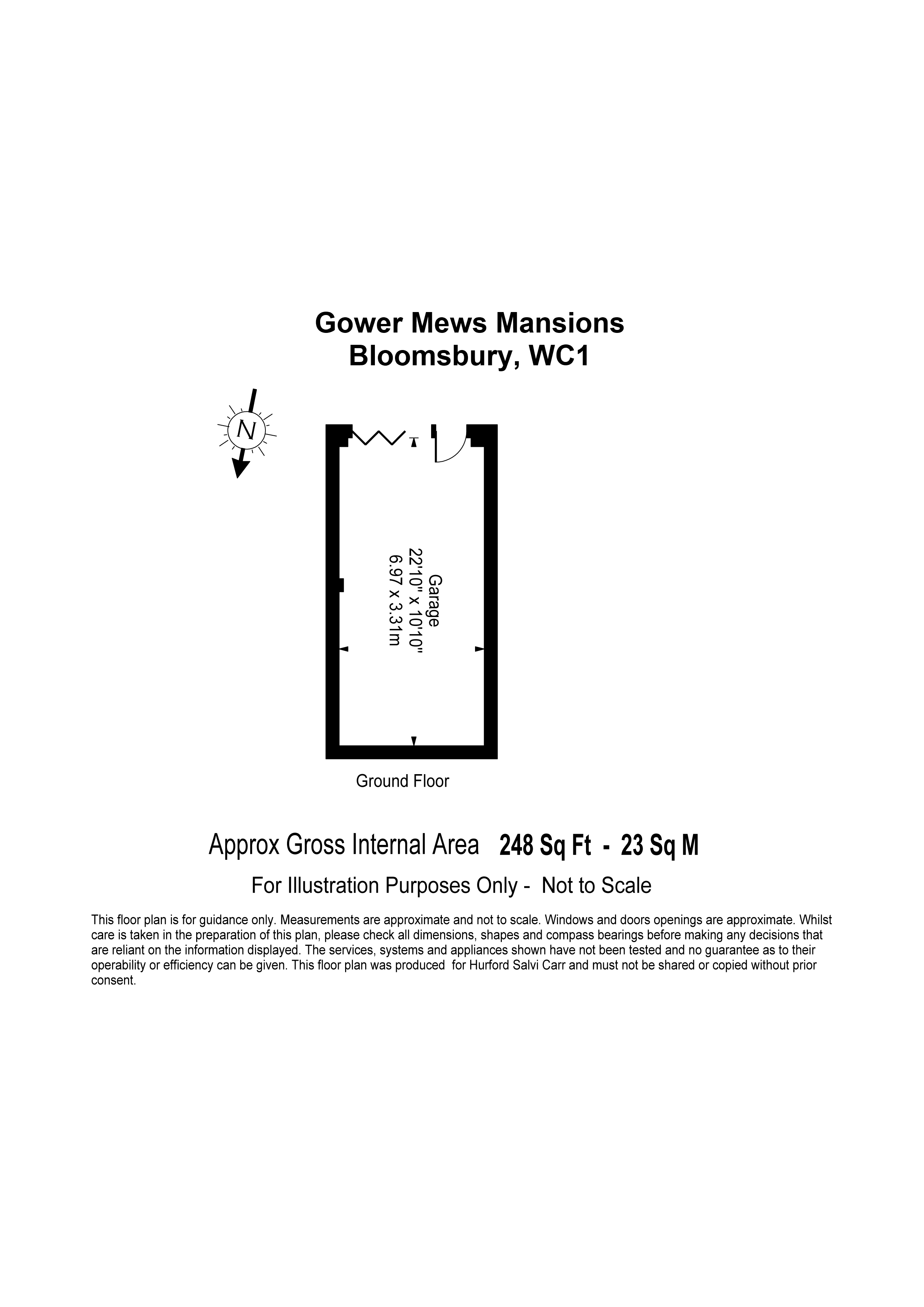 Garage Space, Gower Mews, Bloomsbury, London, WC1E floorplan