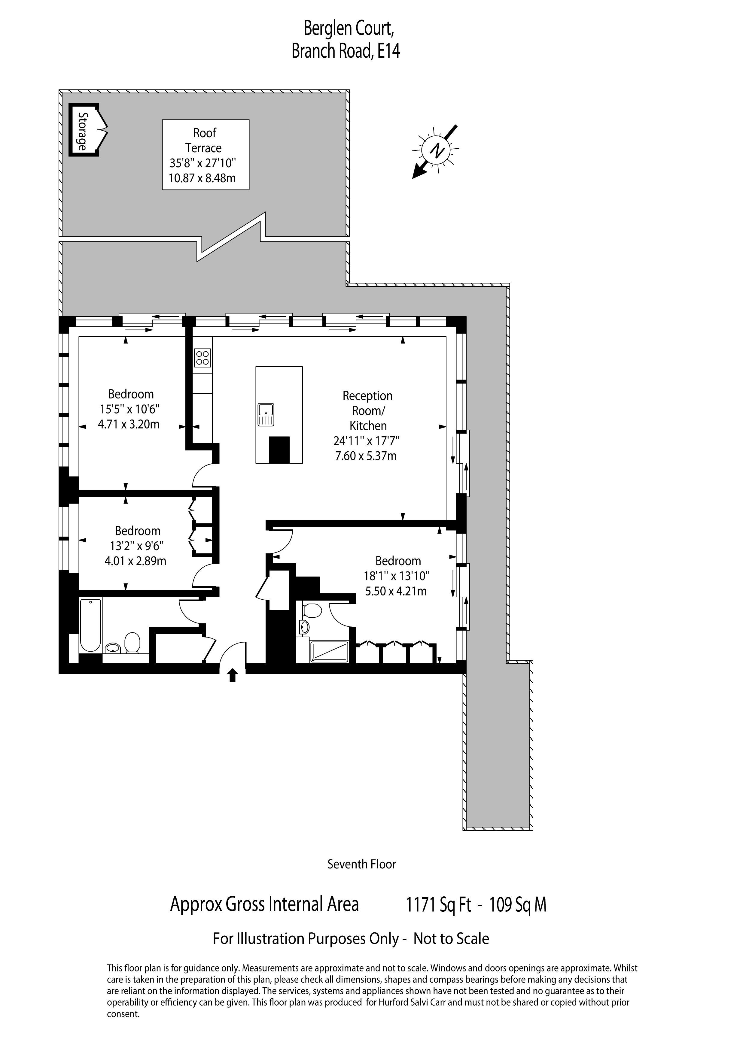 Berglen Court, 7 Branch Road, E14 floorplan