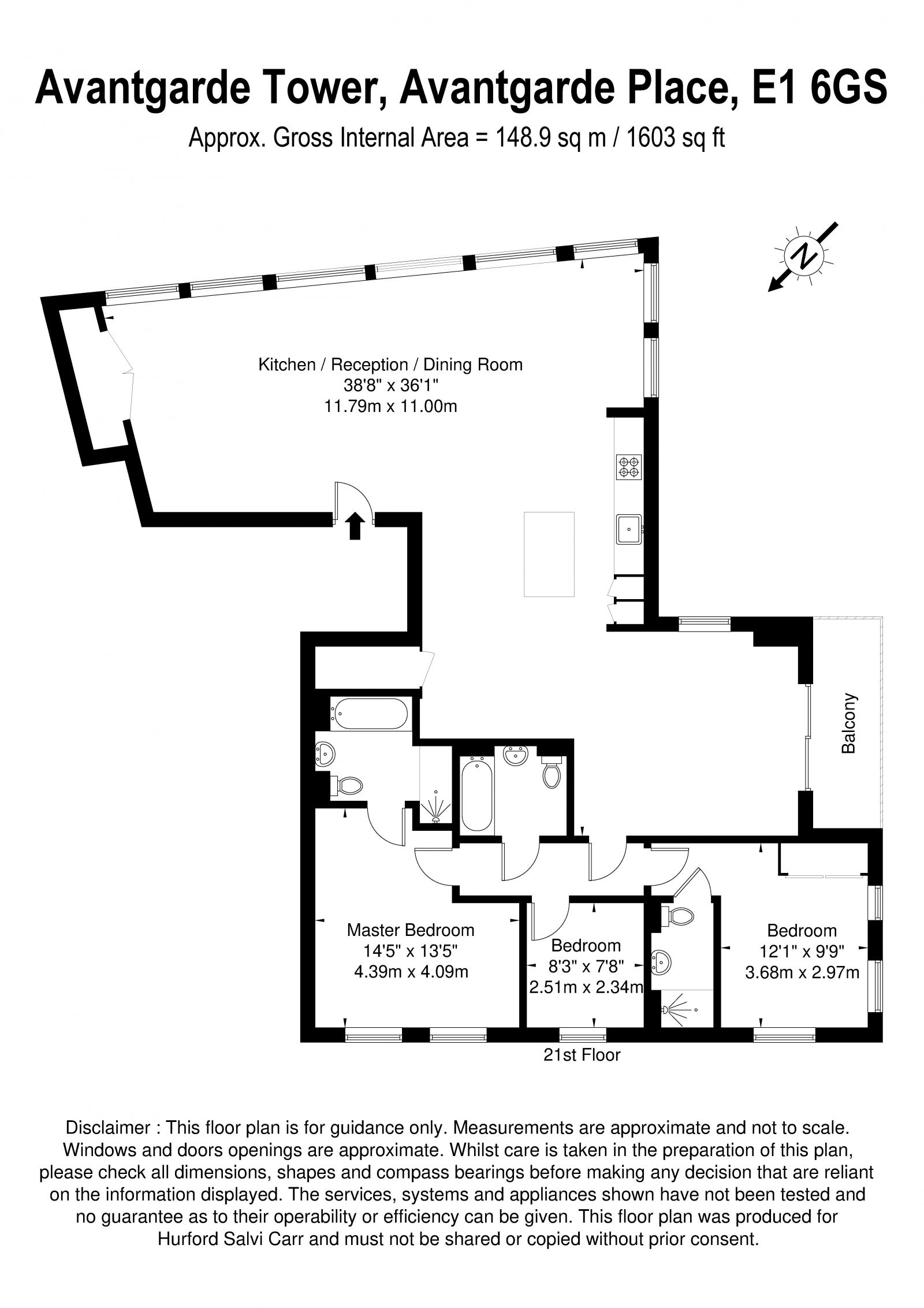 Avant Garde Tower, Sclater St, London, E1 floorplan