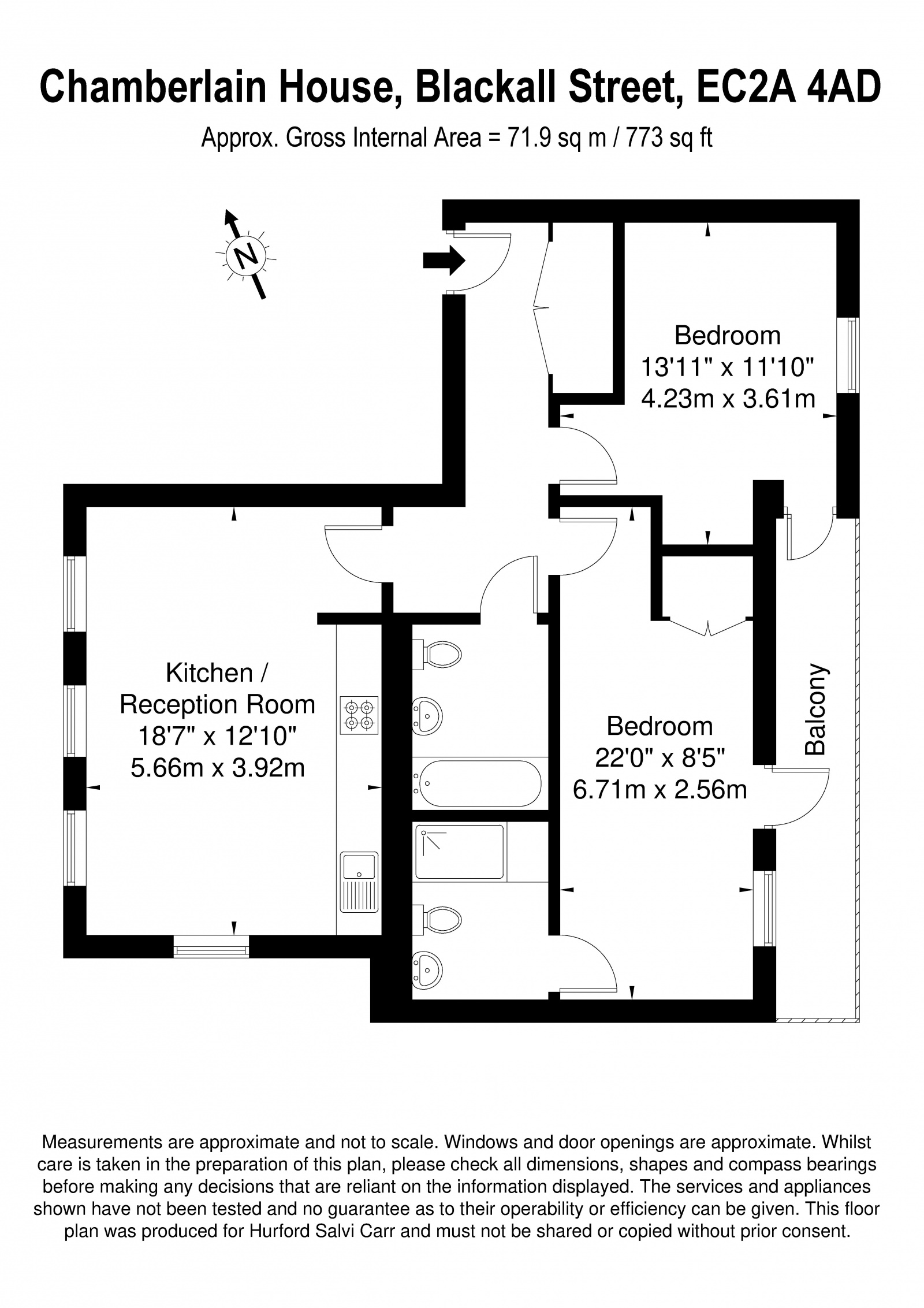 Chamberlain House, 1 Blackall Street, London, EC2A floorplan