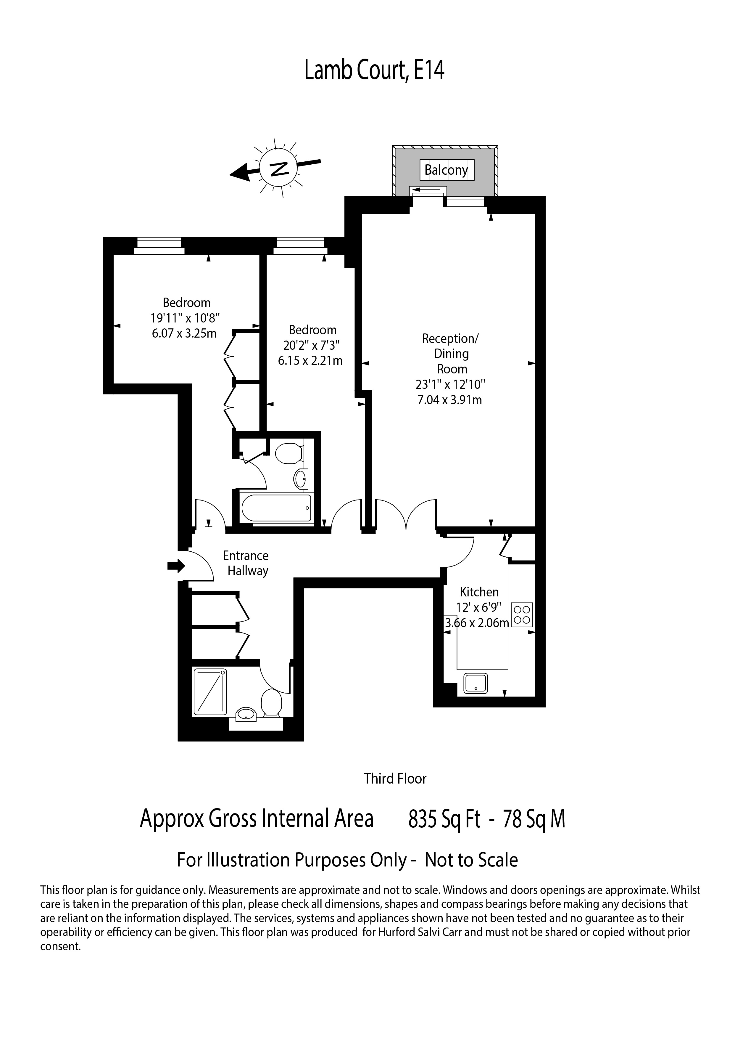 Lamb Court, 69 Narrow Street, E14 floorplan