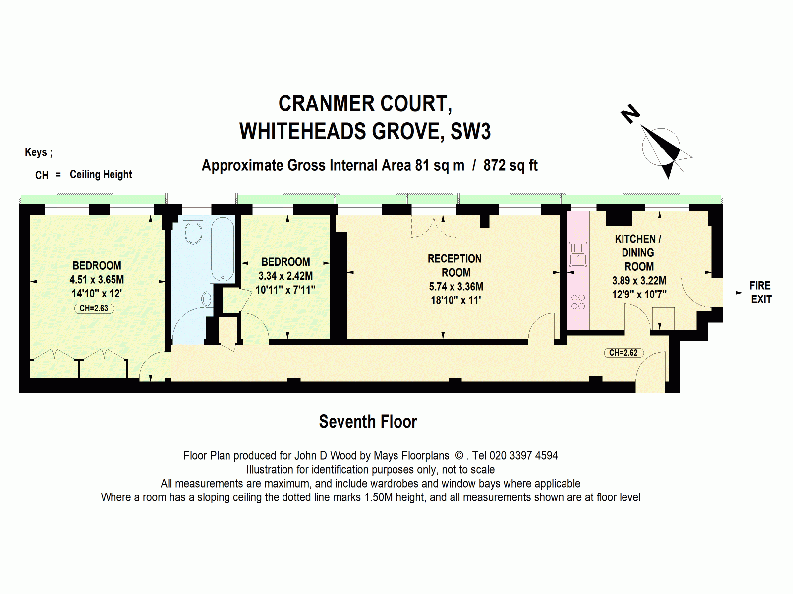 2 bedroom property for sale in Cranmer Court, Whiteheads Grove, Chelsea