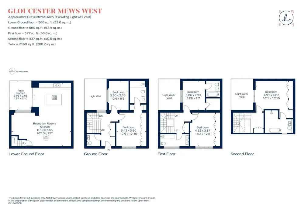 Floorplan for Gloucester Mews West, London, W2