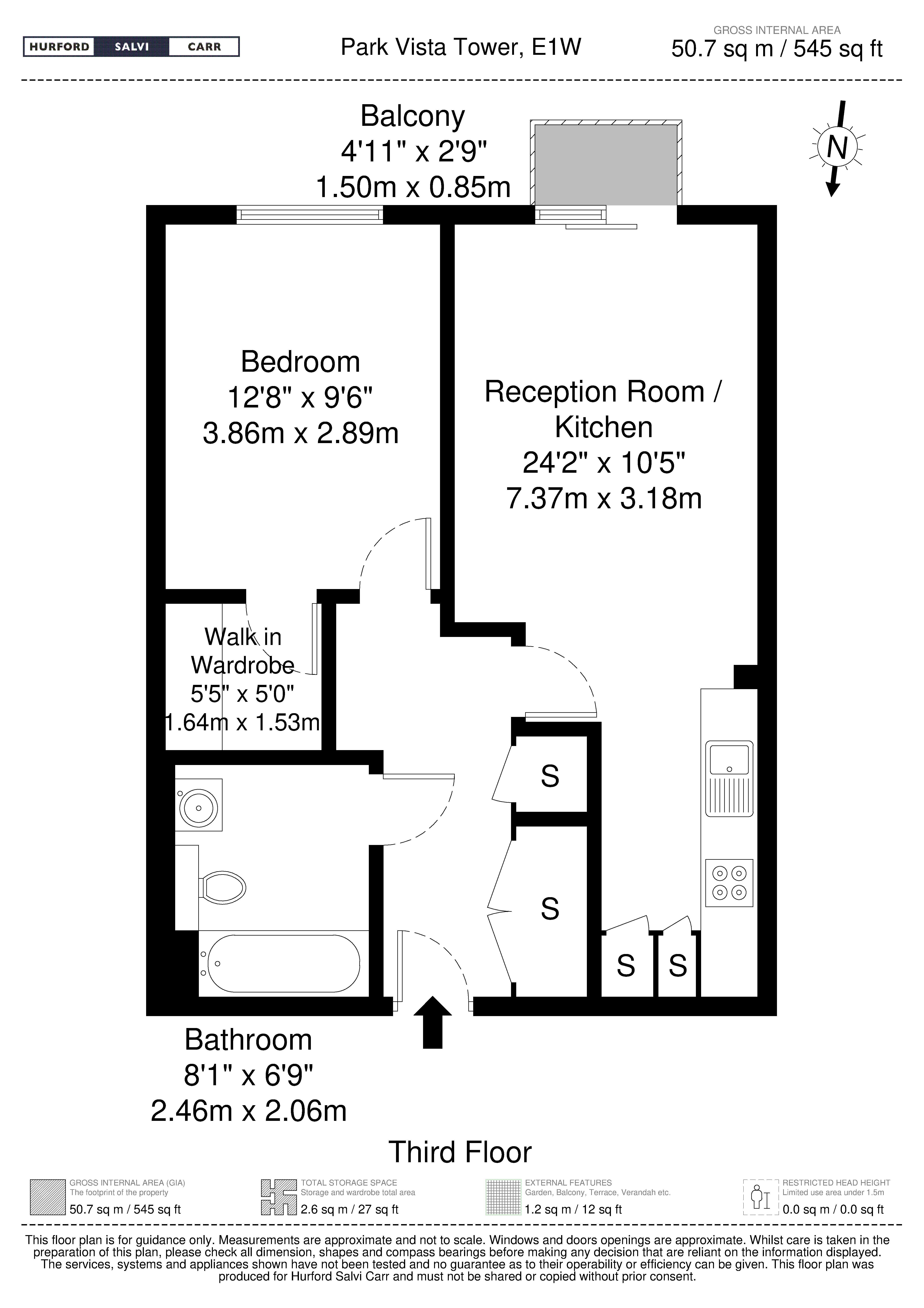 Park Vista Tower, 5 Cobblestone Square, London, E1W floorplan