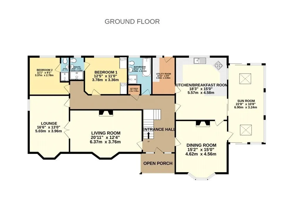 Floorplan for Thornvale (House + Mews), Sunnybank, Kilpedder, Co. Wicklow, A63NA72