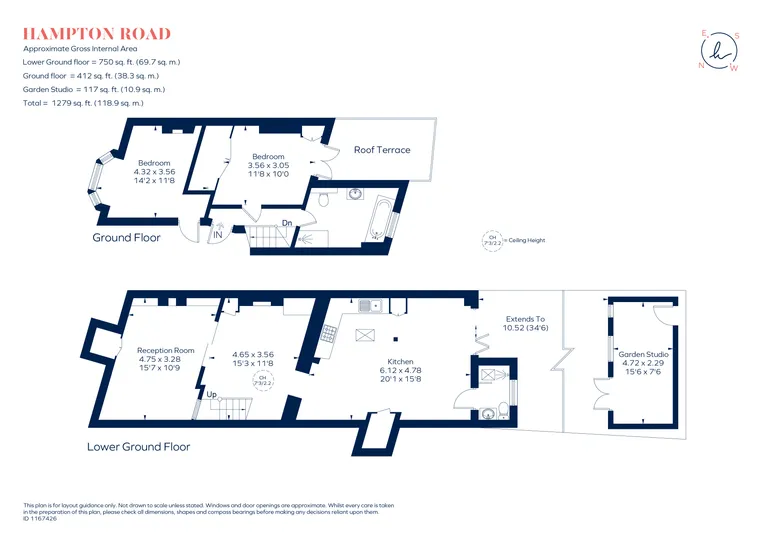Floorplan 1 for Hampton Road, Hampton, TW12