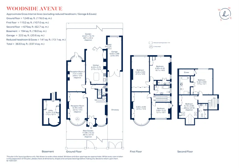 Floorplan 1 for Woodside Avenue, LONDON, N6
