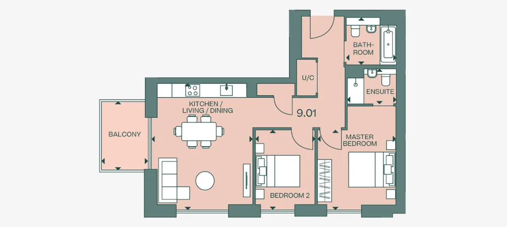 Floorplan for Plot 9.05 Fulton  Fifth Fulton Road, Wembley, HA9