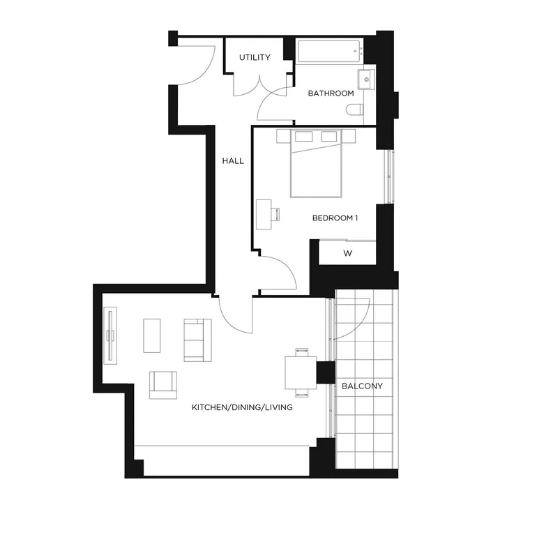 Floorplan 1 for Plot W1.08.03 Colindale Gardens, London, NW9