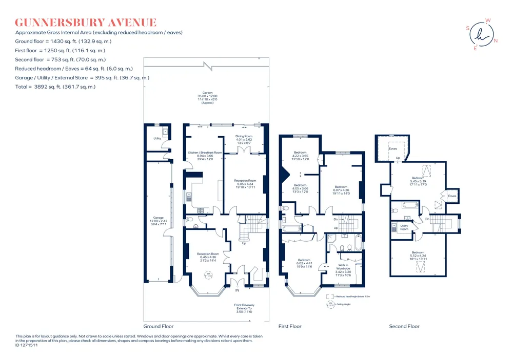 Floorplan for Gunnersbury Avenue, Ealing, W5