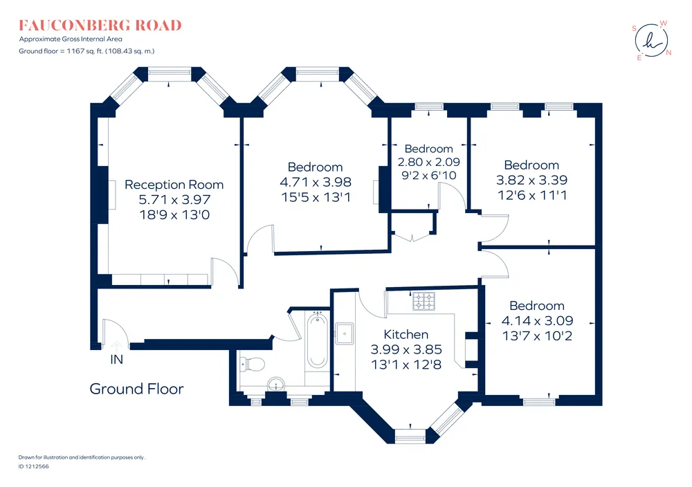 Floorplan for Fauconberg Road, London, W4
