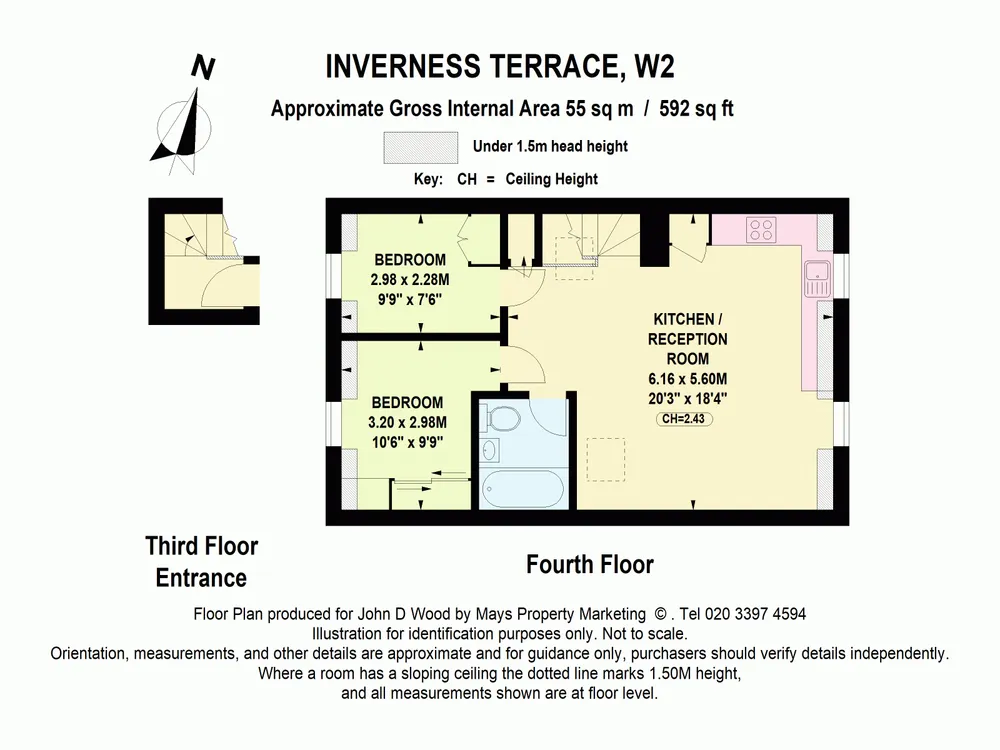 Floorplan for Inverness Terrace, London, W2