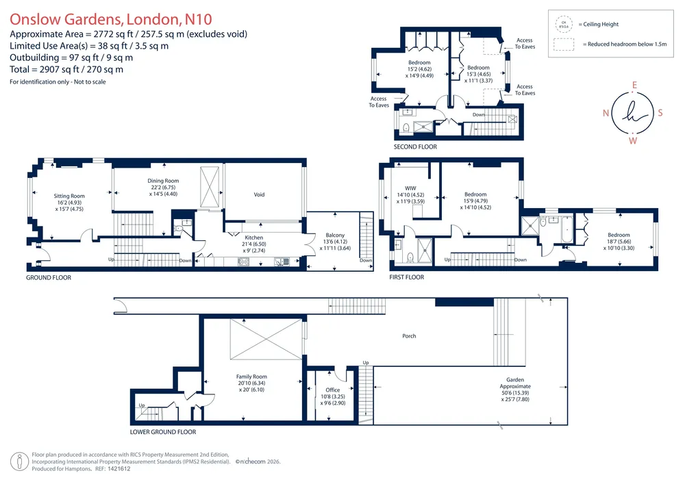 Floorplan for Onslow Gardens, London, N10