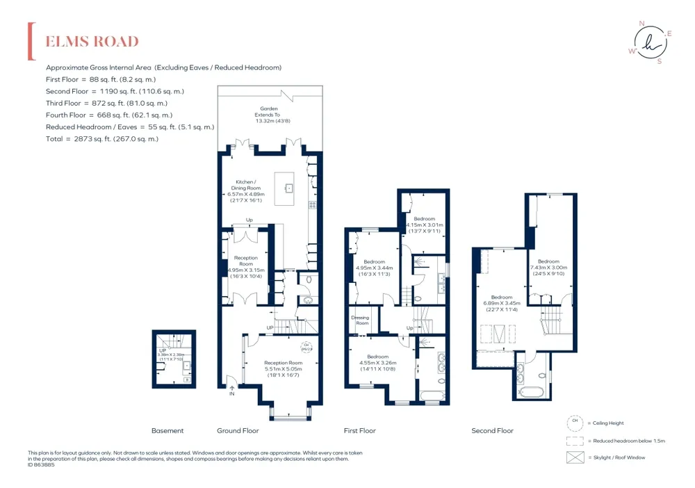 Floorplan for Elms Road, London, SW4