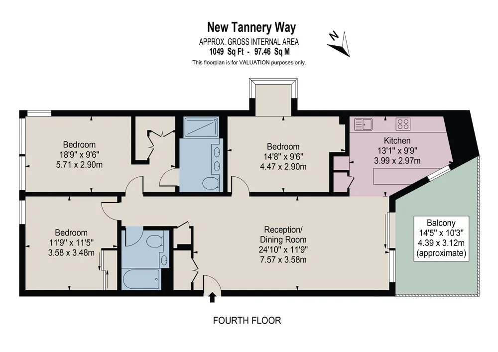 Floorplan for New Tannery Way, London, SE1