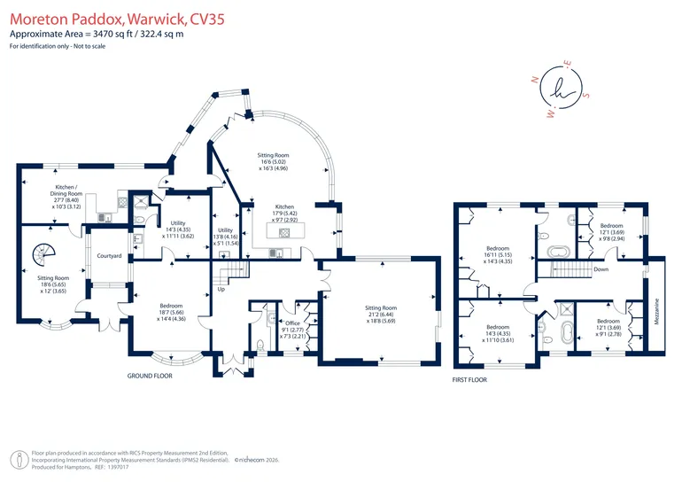 Floorplan 1 for Moreton Paddox, Warwick, CV35
