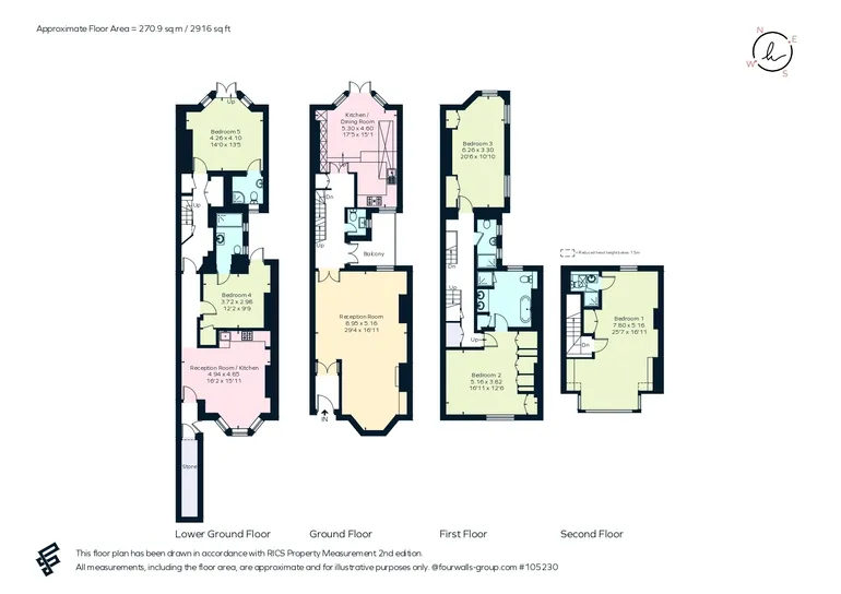 Floorplan 1 for Clifton Terrace, Brighton, BN1