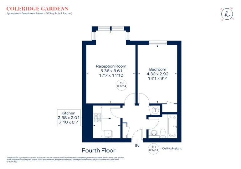 Floorplan 1 for Coleridge Gardens, London, SW10