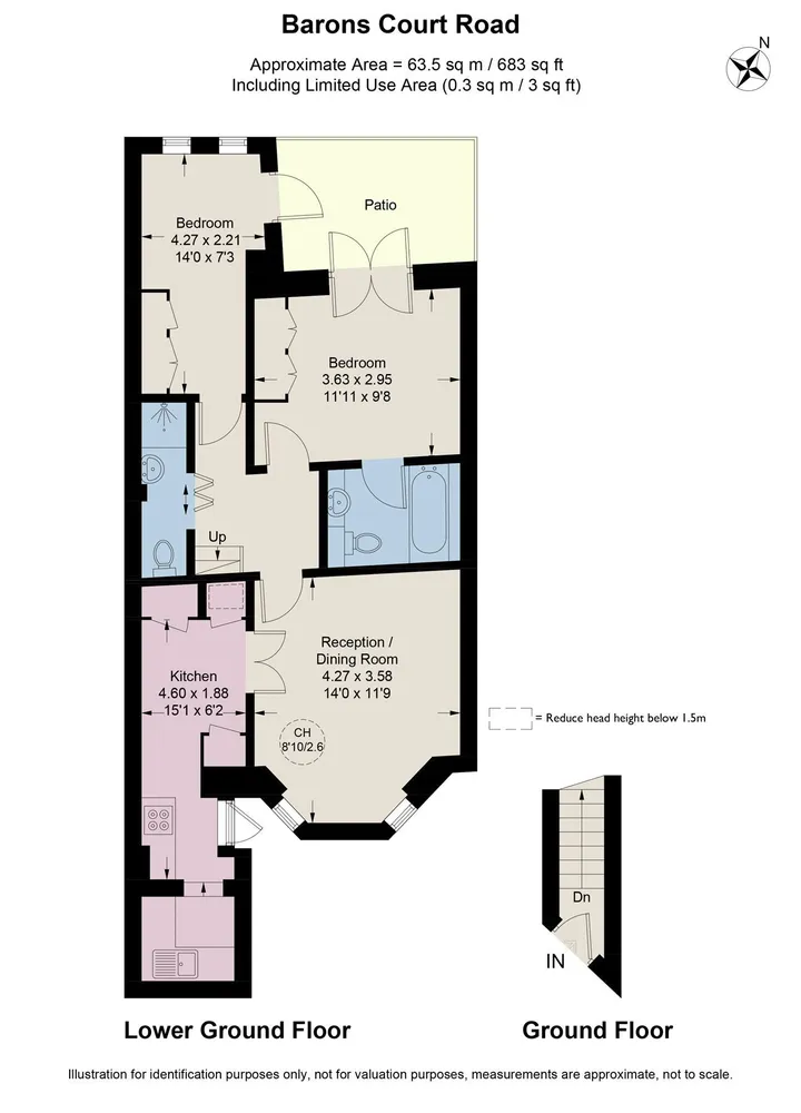 Floorplan for Barons Court Road, London, W14
