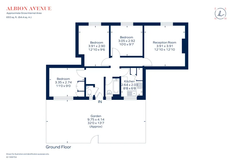 Floorplan 1 for Albion Avenue London SW8