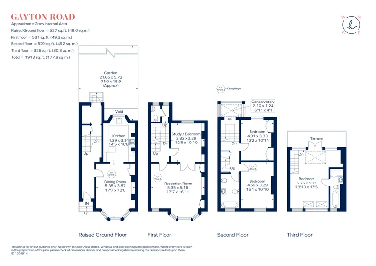 Floorplan 1 for Gayton Road, London, NW3