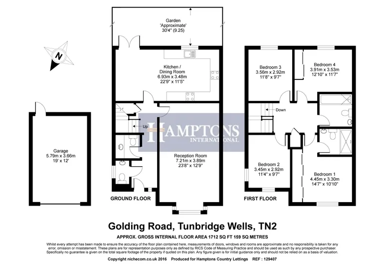 Floorplan 1 for Golding Road, Tunbridge Wells, TN2