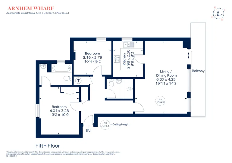 Floorplan 1 for Arnhem Place, London, E14