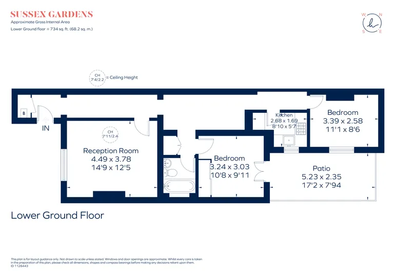 Floorplan 1 for Sussex Gardens Paddington W2