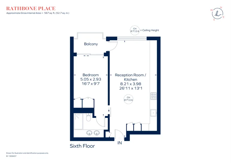 Floorplan 1 for Rathbone Place, London, W1T