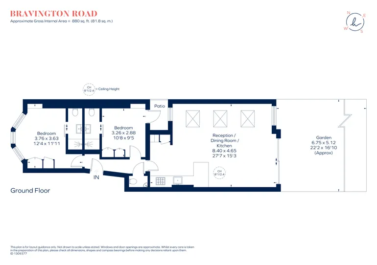 Floorplan 1 for Bravington Road, London, W9