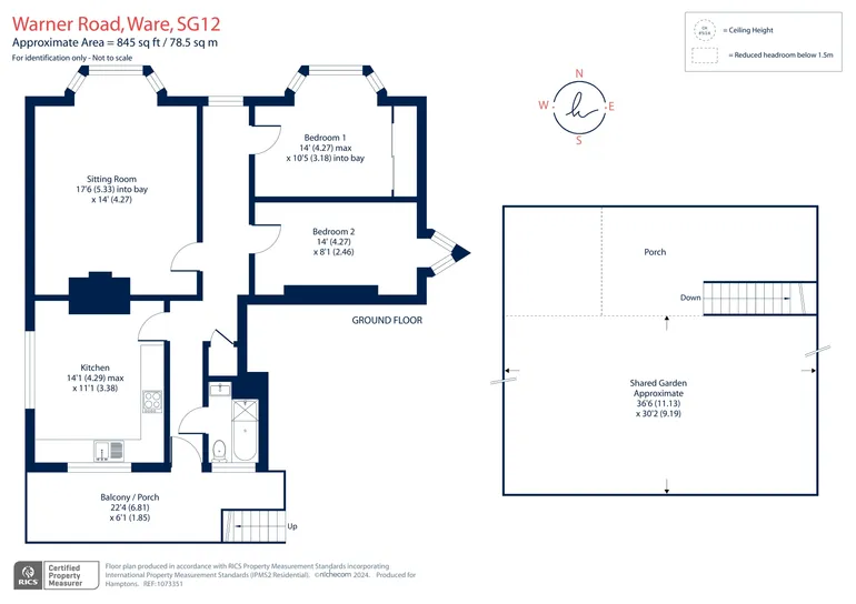 Floorplan 1 for Warner Road, Ware, SG12
