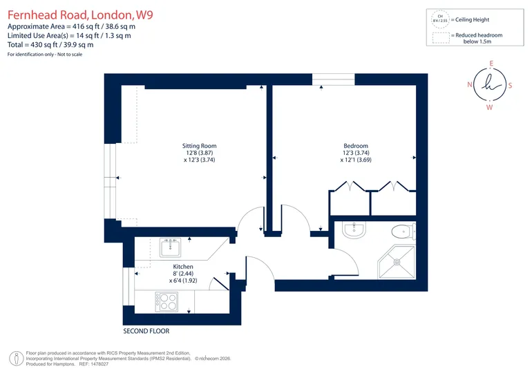 Floorplan 1 for Fernhead Road Maida Vale W9