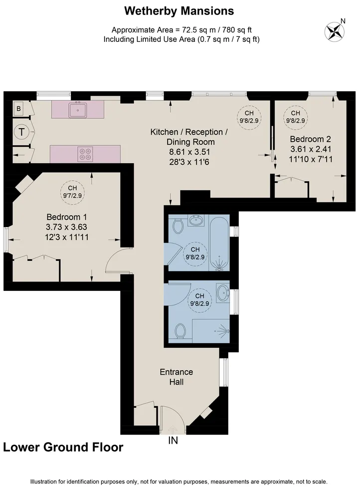 Floorplan for Earl's Court Square, London, SW5