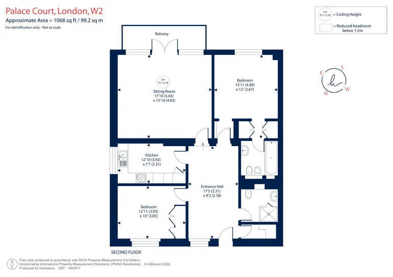 Floorplan 1 for Palace Court, London, W2