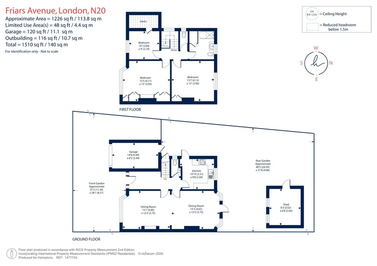 Floorplan 1 for Friars Avenue, London, N20