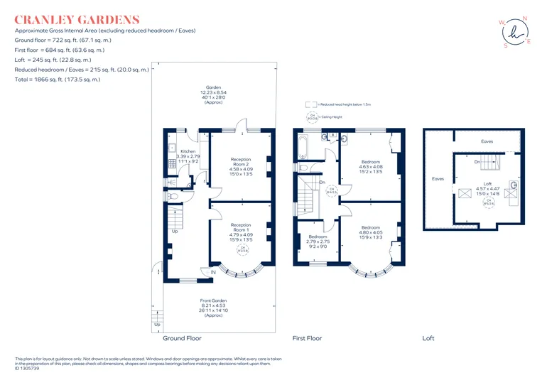Floorplan 1 for Cranley Gardens, London, N10