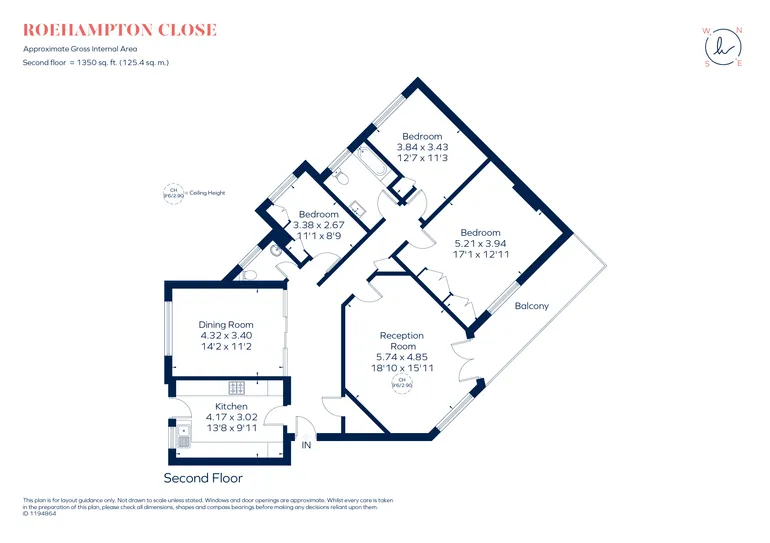 Floorplan 1 for Roehampton Close, London, SW15