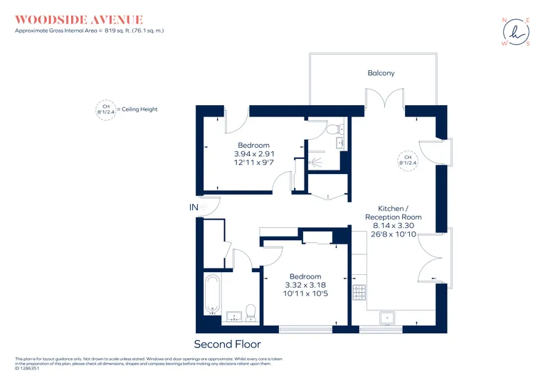 Floorplan 1 for 100 Woodside Avenue, London, N10