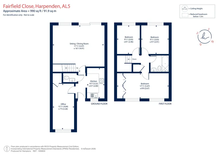 Floorplan 1 for Fairfield Close, Harpenden, AL5