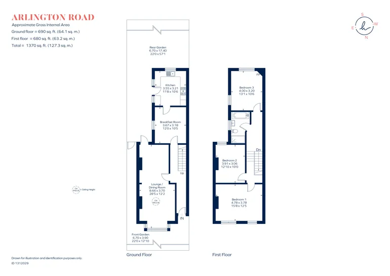 Floorplan 1 for Arlington Road, Ealing, W13
