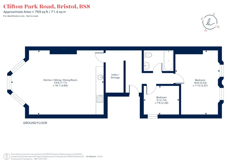 Floorplan 1 for Clifton Park Road, Bristol, BS8