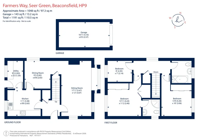 Floorplan 1 for Farmers Way, Seer Green, HP9