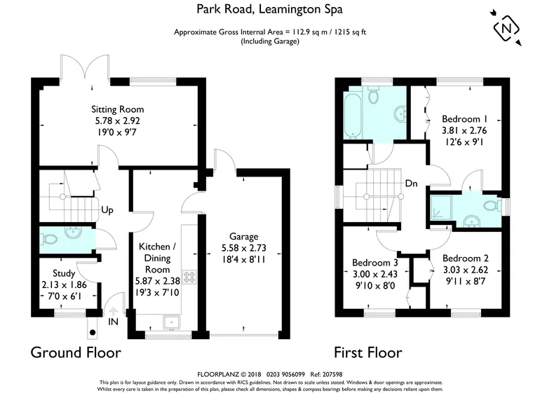 Floorplan 1 for Park Road, Lillington, CV32