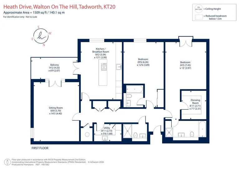 Floorplan 1 for Heath Drive, Tadworth KT20
