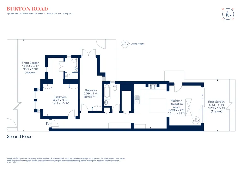 Floorplan 1 for Burton Road Kingston upon Thames KT2