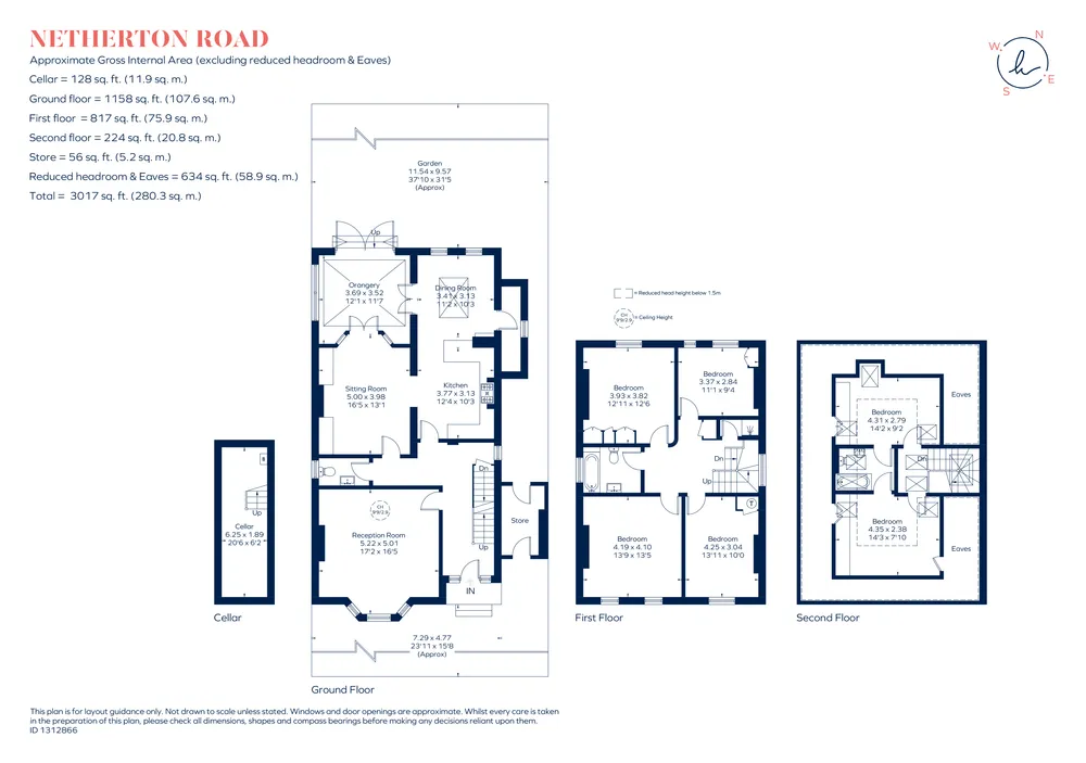 Floorplan for Netherton Road, Twickenham, TW1