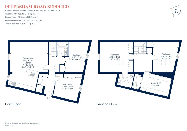 Floorplan 1 for 85 Petersham Road, Richmond, TW10