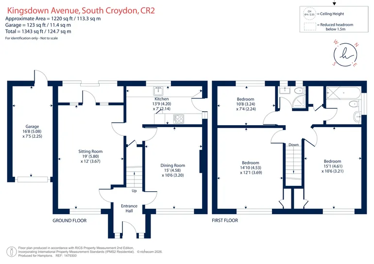 Floorplan 1 for Kingsdown Avenue, South Croydon, CR2