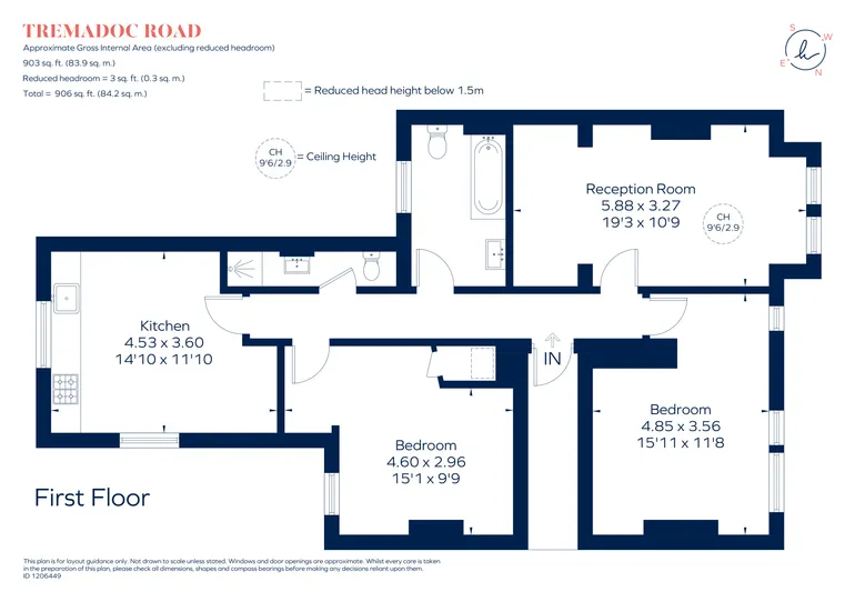 Floorplan 1 for Tremadoc Road London SW4