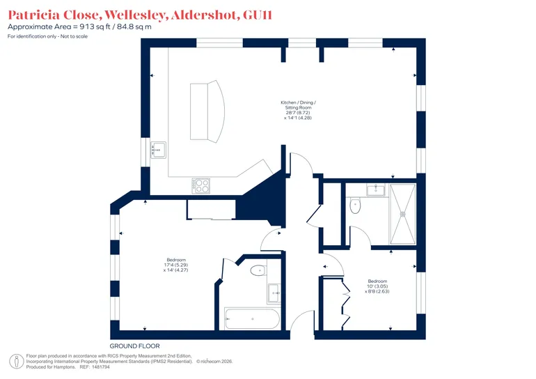 Floorplan 1 for Patricia Close Aldershot GU11